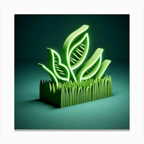 Neon Green Grass Canvas Print