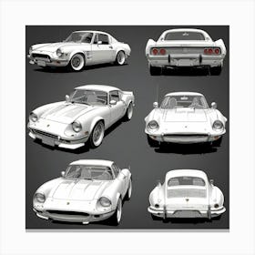 White Sports Cars Canvas Print