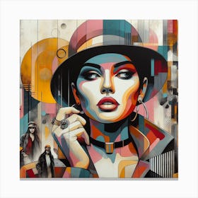 Lady In Hat Canvas Print