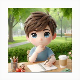 Boy thinking Canvas Print