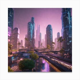 Futuristic Cityscape 184 Canvas Print