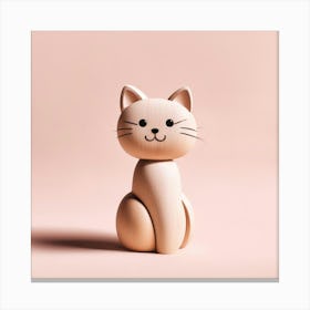 Cat On A Pink Background Canvas Print