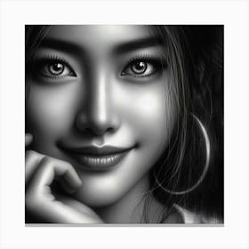 Black And White Portrait 10 Canvas Print