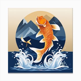 Koi Fish Illustration Low Poly (1) Canvas Print