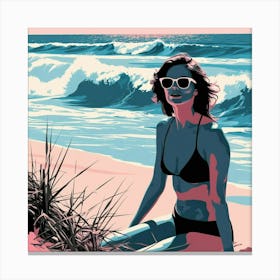 Girl On The Beach Canvas Print