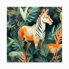 Zebra In The Jungle Canvas Print