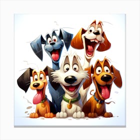 Funny dogs gang Canvas Print