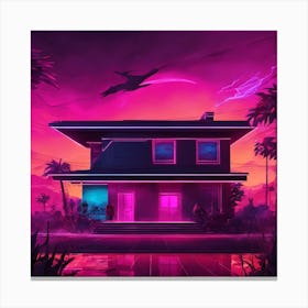 Neon House Canvas Print