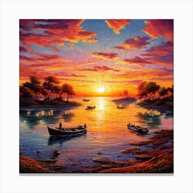 Sunset On The Lake 1 Canvas Print