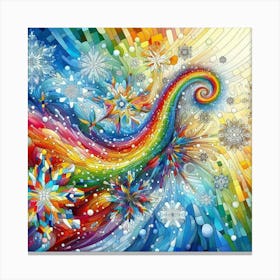 Rainbow Snowflakes Canvas Print