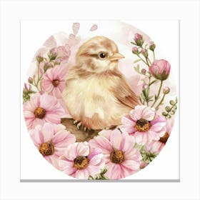 Bird In Flowers Canvas Print