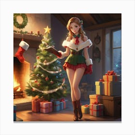 Christmas Girl 6 Canvas Print