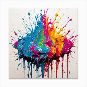 Colorful Paint Splash Canvas Print