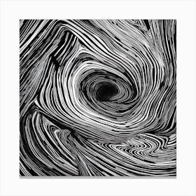 Wavy Sketch In Black And White Line Art 2 Canvas Print