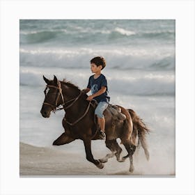 Riding on the peach Canvas Print