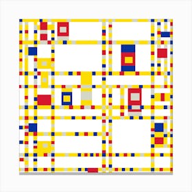 Mondrian Mesh Sq Canvas Print