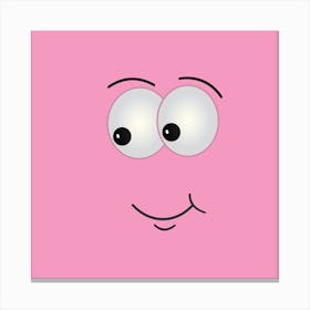 Pink Happy Face Canvas Print