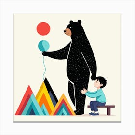 Bear With A Balloon Canvas Print