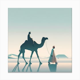 Camel And Man Wondering Canvas Print
