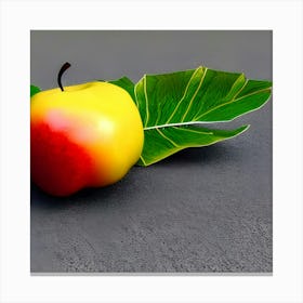 Apple And Leaf Canvas Print