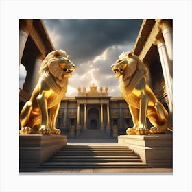 Golden Lions Canvas Print