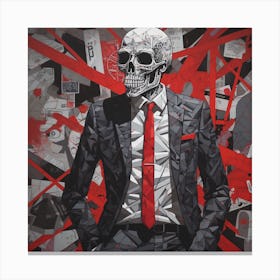 Skeleton In Red Suit 1 Canvas Print