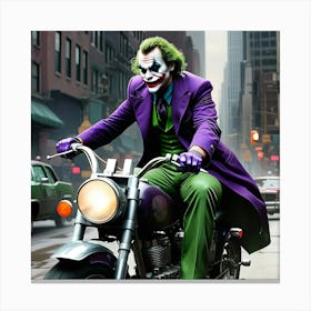 Joker On A Motorcycle 23 Canvas Print