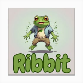 Ribbit Frog Lover Digital Art– Funny Amphibian Art for Nature Enthusiasts Canvas Print