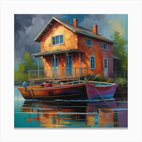 House On The Water Canvas Print