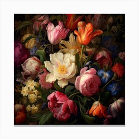 Fa Vintage Floral 57 Canvas Print