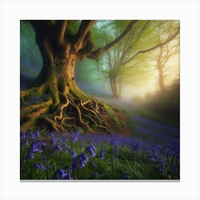 Bluebells In The Forest 3 Canvas Print