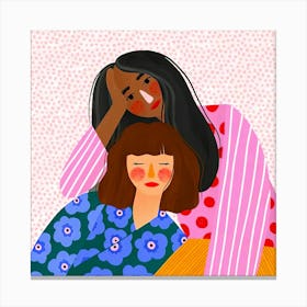 Two Women Hugging 3 Canvas Print