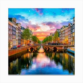 Amsterdam In A Row 10 Canvas Print