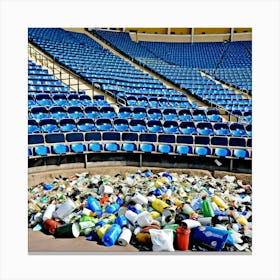 Stadium Rubbish Litter Trash Debris Pollution Garbage Waste Environment Cleanup Waste Man (19) Canvas Print