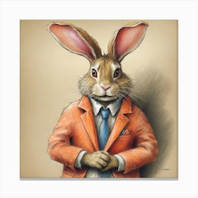 Rabbit In Suit 3 Canvas Print