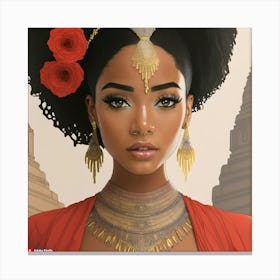 Firefly Beautiful Africanpowerful Queen Warrior Dressed In A Classic And Chic African Loincloth For (2) Canvas Print