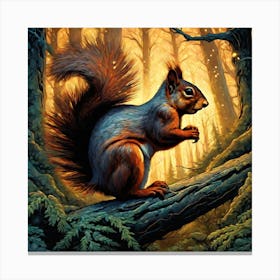 Squirrel In The Woods 13 Canvas Print