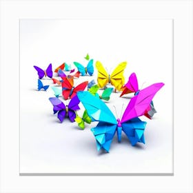 Colorful Origami Butterflies Canvas Print
