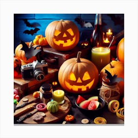 Halloween Table Canvas Print