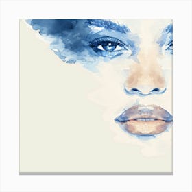 Watercolor Portrait Of A Woman Canvas Print