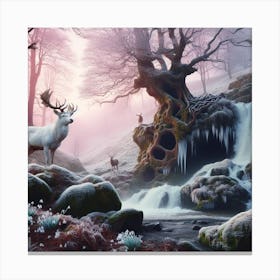 Deer In The Forest Canvas Print