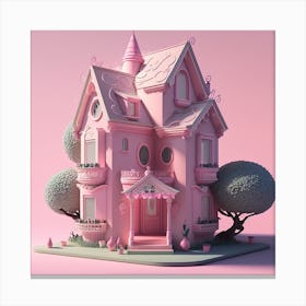 Pink House Canvas Print