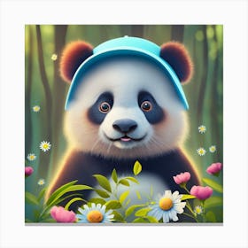 Panda Bear In The Forest 3 Canvas Print