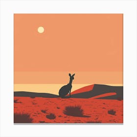 Kangaroo In The Desert Canvas Print