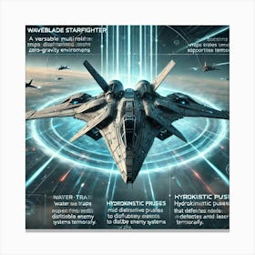 Waveblade Fighter High Tech Scifi Scene Canvas Print