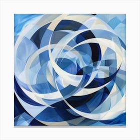 Abstract Blue And White Painting 1 Canvas Print