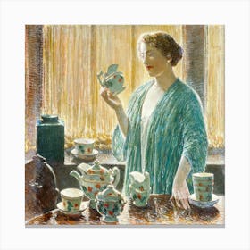 Strawberry Tea Set (1912), Frederick Childe Hassam Canvas Print