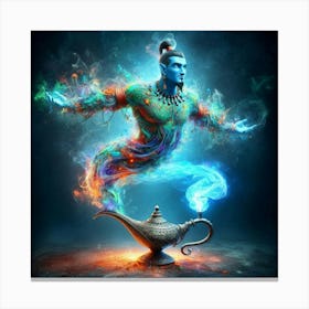 Genie And The Magic Lamp Canvas Print