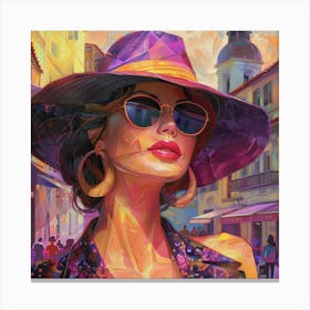 Lady In Hat Canvas Print