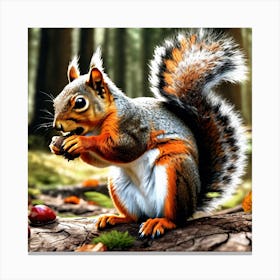 Squirrel In The Forest 343 Canvas Print